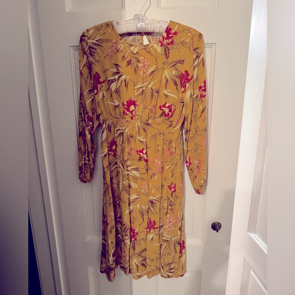 H&M Mama Yellow Floral Maternity Dress Size S